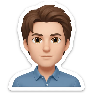 Brown hair with sticker