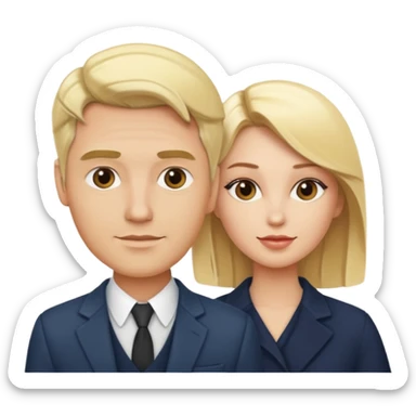 portrait of a stylish man with blond woman sticker