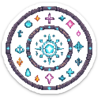 magical portal with sparkling light and mystic symbols sticker