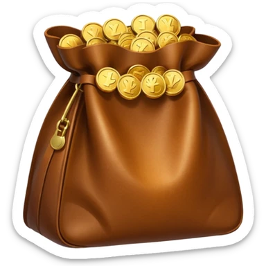 coins inside leather bag sticker