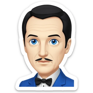 Vincent Price with blue eyes, black hair sticker