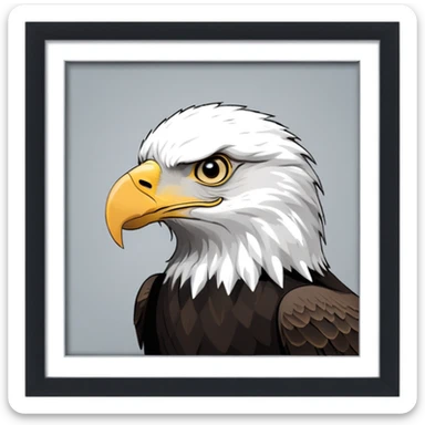 Game of thrones style eagle square picture frame  Sigil with Stark Colors sticker