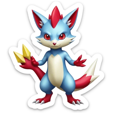 Cool Shiny Digimon-Sneasel-Zangoose-hybrid full body sticker