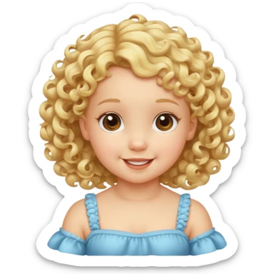 Cherubic Baby girl with curls bust sticker