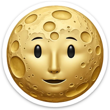 Create a emoji hidden S in moon surface moon colour golden and not face moon and s hidden but view  sticker