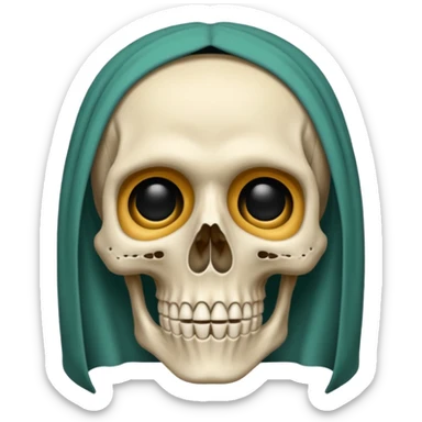 sad Saudi skeleton face  sticker