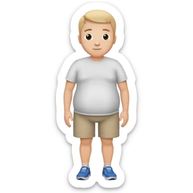 a man with thin arm and leg but the belly is big sticker