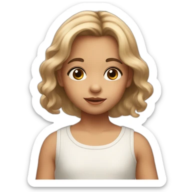 3 year old girl with big brown eyes and light hair sticker