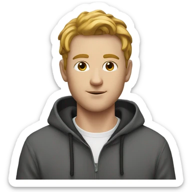 A white man with a big crop hoodie and with dark long sock sticker