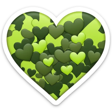 Heart camuflage sticker