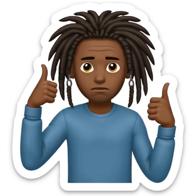 Thumbs down black skinned guys with dreads sticker