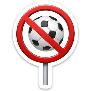 traffic sign style emoji indicating no playing football sticker