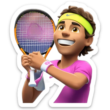rafael nadal celebrated victory with carlos alcaraz sticker