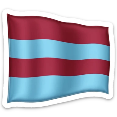 Austria flag with dark burgandy and light blue colours instead sticker