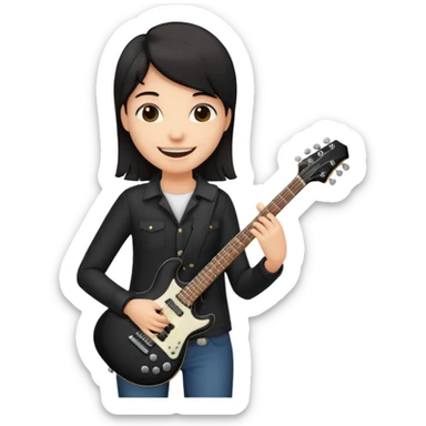 🙂 bu emojinin elinde eloktronik gitar olsun elektronik gitar siyah olsun sticker