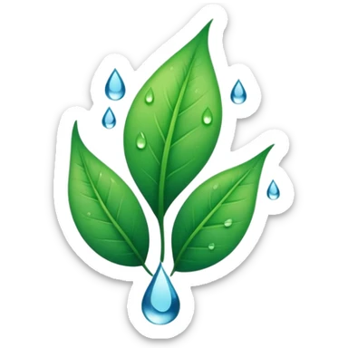 eco-friendly leaf logo with water droplet sticker
