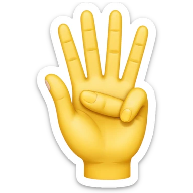 Emoji hand with 3 fingers up sticker
