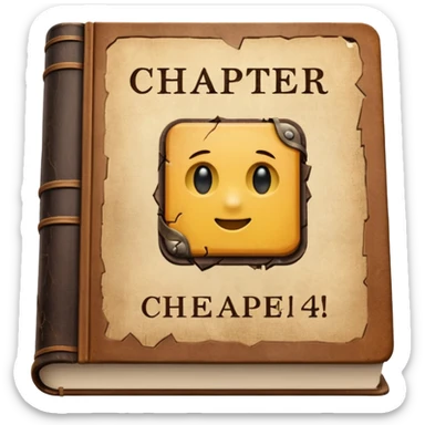 Book with “Chapter 4?” stamped on it sticker