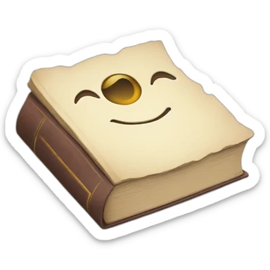Book with smiling face sticker