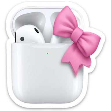 airpods with pink bow sticker