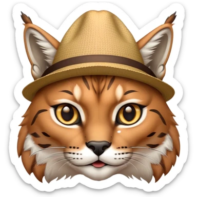lynx taking off hat sticker