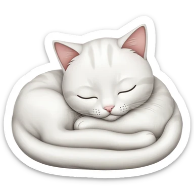 Cat sleep white sticker