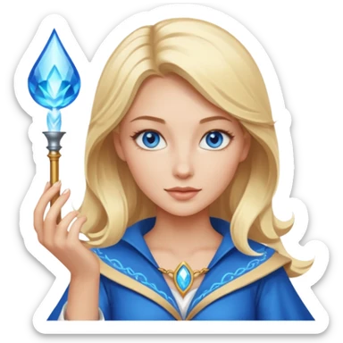 Witch magicien blonde woman blue eyes sticker
