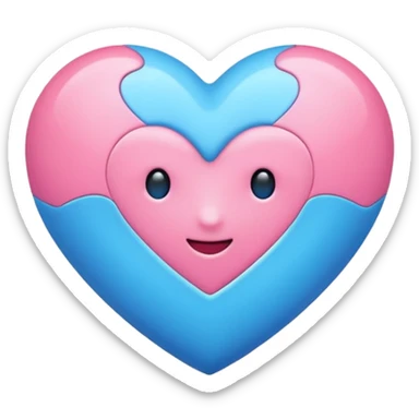 Emoji de coração azul e rosa sticker