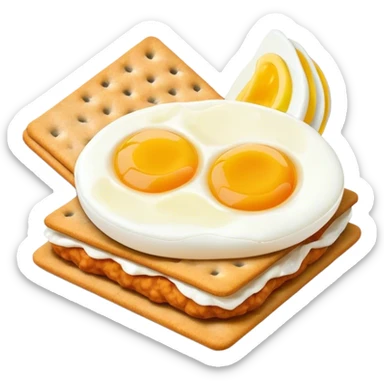 Cracker with fish paste and boiled egg  sticker
