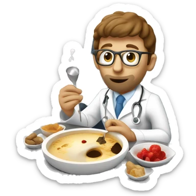 Interventional radiologist eating fondue in Switzerland  sticker