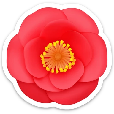 camellia flower sticker