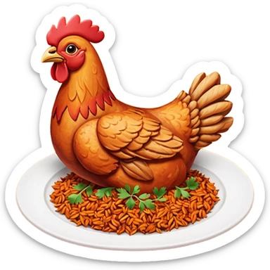 chicken tandoori with  tandoori redmasala rice sticker