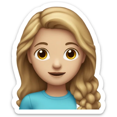 girl holding heart with light brown hair blue eyes fair skin sticker