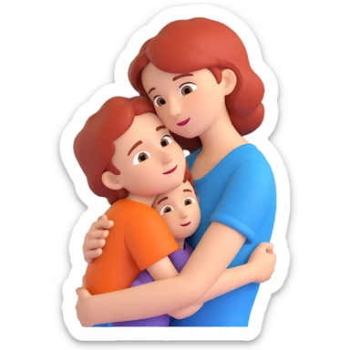 mother and son, warm and affectionate scene sticker