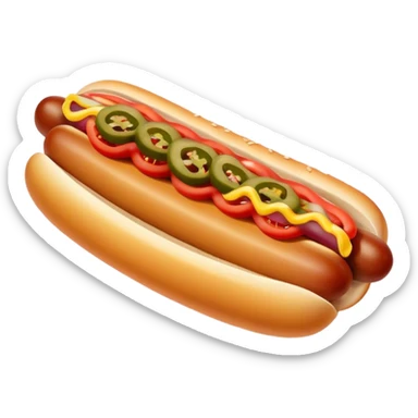 Chicago hotdog with everything on it except ketchup sticker