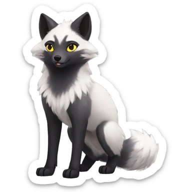 Arctic-Fox-Umbreon-Anubis-Silver-Fox-hybrid full body sticker