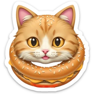 Kedi simit yiyor sticker