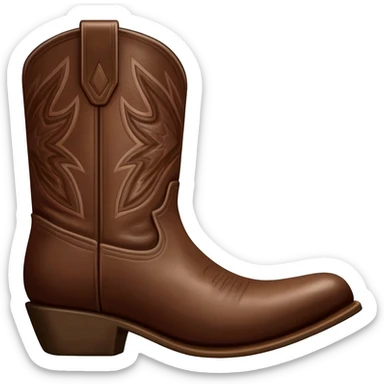 bota vaquera alta con brillos cafe sticker