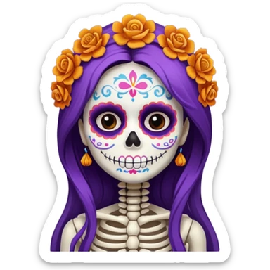 Niña esqueleto día de los muertos  sticker