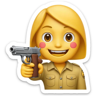 Emoji with a gun to its mouth sticker