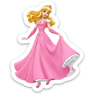 blonde princess in pink dress sticker