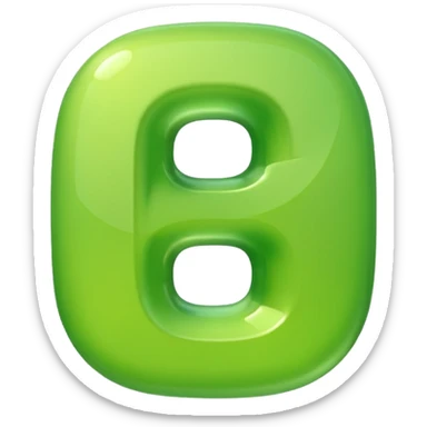 make emolji letter Б  light Green color sticker