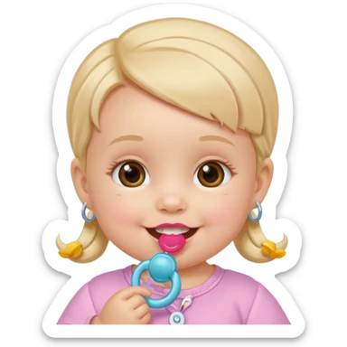 a baby girl with pacifier sticker