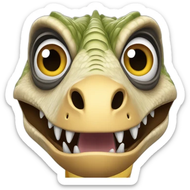a velociraptor horrified sticker