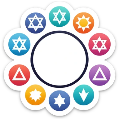 Light & Code Roundtable Bahai no people, just symbols sticker