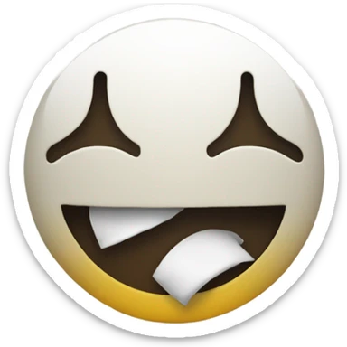 Smiley emoji with hole on bottom sticker