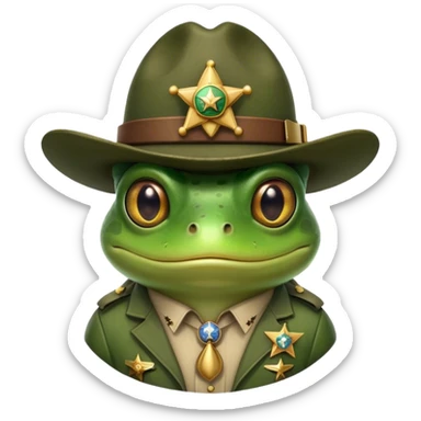 A frog old time western sheriff  sticker