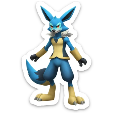 Lucario-Zeraora full body sticker