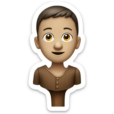 wooden puppet boy with long nose sticker