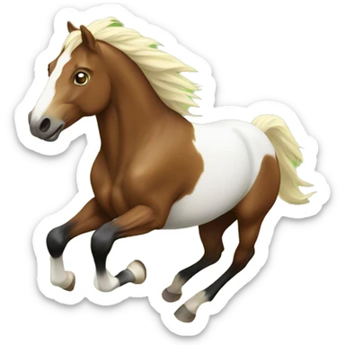 Horse running on the field sticker